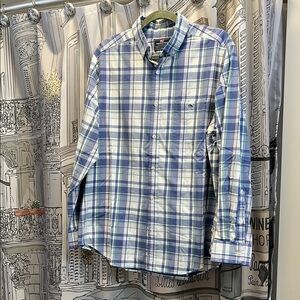Vineyard Vines Blue and Green Casual Button Down Shirt